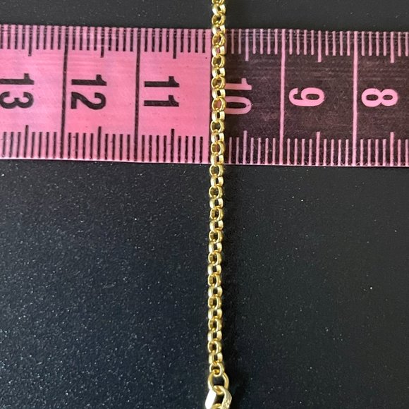 Solid 14K Gold Rolo Link Chain Necklace 18 inch, 2.5 mm,4.54 gram - Picture 10 of 17